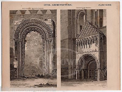 ABBEY KELSO JEDBURGH CHURCH ANTIQUE GRAPHIC ENGRAVING ARCHITECTURE PRINT 1832 - K-townConsignments