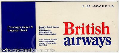 BRITISH AIRWAYS AIRLINE LIBERIA VINTAGE GRAPHIC ADVERTISING FLIGHT TICKET STUB - K-townConsignments