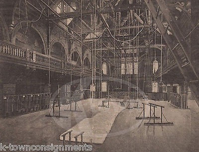 HARVARD UNIVERSITY GYMNASTICS GYMNASIUM BULDING ANTIQUE ENGRAVING PRINT 1881 - K-townConsignments