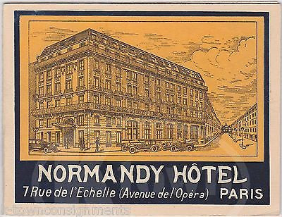 NORMANDY HOTEL PARIS FRANCE VINTAGE 1930s GRAPHIC ADVERTISING SOUVENIR BOOKLET - K-townConsignments