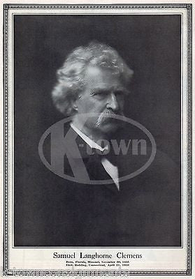 SAMUEL CLEMENS MARK TWAIN FUNERAL MEMORIAL ANTIQUE MAGAZINE PHOTO PRINT 1910 - K-townConsignments