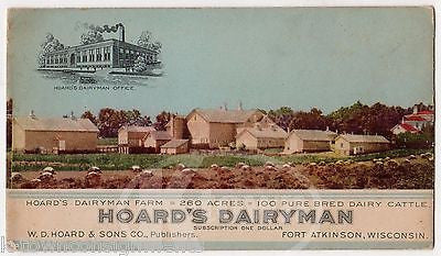 HAORD'S DAIRY FARM FORT ATKINSON WISCONSIN GRAPHIC ADVERTISING INK BLOTTER - K-townConsignments