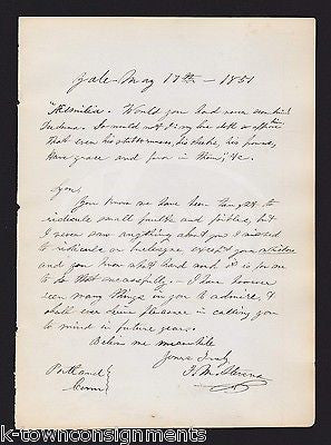 F. M. STEVENS PORTAND CT BETA THETA PI AUTOGRAPH SIGNED YALE COLLEGE LETTER 1851 - K-townConsignments