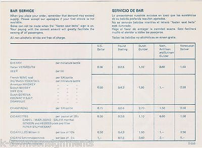 KLM ROYAL DUTCH AIRLINE VINTAGE SUN RUN GRAPHIC ADVERTISING BAR DRINKS MENU - K-townConsignments