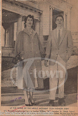 BILL LANGDON MENLO MOTHERS' CLUB CAMPUS HOUSE VINTAGE NEWS PRESS PHOTO 1956 - K-townConsignments