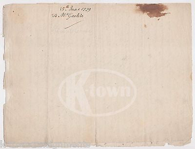 RICHARD COMBE ENGLISH PARLIAMENT POLITICIAN EARNSHILL HOUSE SIGNED LETTER 1779 - K-townConsignments