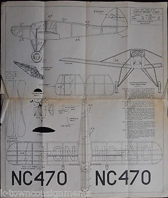 CURTISS WRIGHT COUPE NC470 GLIDER PLANE VINTAGE BUILDING CONSTRUCTION POSTER - K-townConsignments