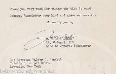 JOHN MICHAELIS 4 STAR GENERAL EISENHOWER STAFF AUTOGRAPH SIGNED WAR DEPT LETTER - K-townConsignments