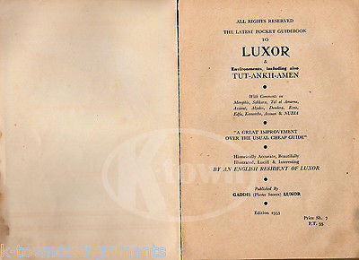 LUXOR THEBES SAKARA NUBIA EGYPTIAN PHARAOHS VINTAGE TRAVEL GUIDE BOOK & MAP 1953 - K-townConsignments