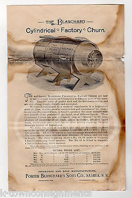 PORTER BLANCHARD BUTTER CHURCH MACHINES ANTIQUE GRAPHIC ADVERTISING MAILING - K-townConsignments
