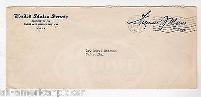 FRANCIS MYERS PENNSYLVANIA SENATOR AUTOGRAPH SIGNED SENATE LETTERHEAD 1950 - K-townConsignments