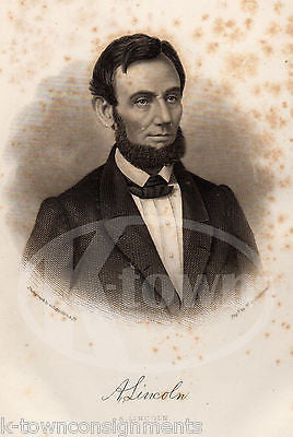 PRESIDENT ABRAHAM LINCOLN W. G. JACKMAN ANTIQUE GRAPHIC ENGRAVING PRINT 1863 - K-townConsignments