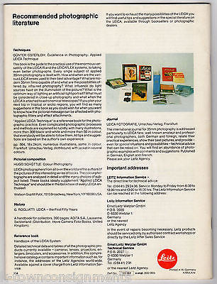 LEICA R-LENSES PHOTOGRAPHY EQUIPMENT VINTAGE LEITZ CAMERA LENS CATALOG 1983 - K-townConsignments