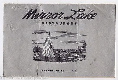 MIRROR LAKE RESTAURANT BROWNS MILLS NEW JERSEY VINTAGE BREAKFAST & LUNCH MENU - K-townConsignments