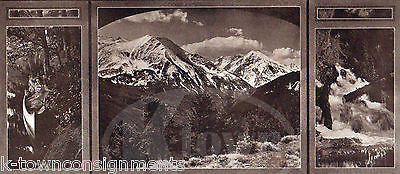 PASEDENA CALIFORNIA & SPANISH PEAKS MONTANA OUTDOORS ANTIQUE GRAPHIC PRINT 1906 - K-townConsignments