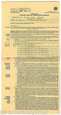 ED PENNEY FRANK SINATRA SONGWRITER ORIGINAL AUTOGRAPH SIGNED MUSIC CONTRACT 1955 - K-townConsignments