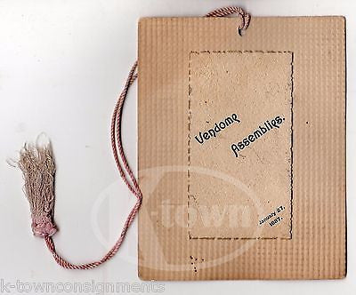 VENDOME HOTEL BOSTON BACK BAY ANTIQUE WALTZ POLKA DANCE CARD INVITATION PROGRAM - K-townConsignments