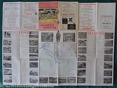 FROM IZMIR TO EPHESUS VINTAGE MIDDLE EASTERN GRAPHIC SOUVENIR BROCHURE MAP - K-townConsignments