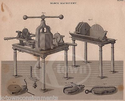 WOODWORKING CARPENTRY MACHINERY TOOLS ANTIQUE GRAPHIC ENGRAVING PRINT 1832 - K-townConsignments
