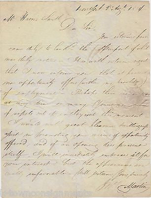 1804 NEW YORK SHIP CAPTAINS SIGNED LETTER DISCUSSING LACK OF VESSELS EMPLOYMENT - K-townConsignments