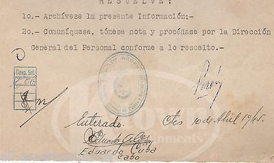 JUAN PERON ARGENTINA PRESIDENT MILITARY OFFICER WWII AUTOGRAPH SIGNED DOCUMENT - K-townConsignments