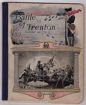 GEORGE WASHINGTON BATTLE OF TRENTON ANTIQUE GRAPHIC ART COVER SCHOOL NOTEBOOK - K-townConsignments
