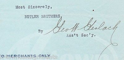 BUTLER BROTHERS WHOLESALERS NY H. REDDY AUTOGRAPH SIGNED ANTIQUE LETTERHEAD 1916 - K-townConsignments
