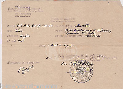 404 FRENCH ARTILLERY VINTAGE WWII HANDWRITTEN COMMUNICATIONS DOCUMENTS 1940 - K-townConsignments