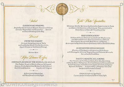 TWA TRANS WORLD AIRLINES VINTAGE GOLD PLATE SERVICE GRAPHIC ADVERTISING MENU - K-townConsignments