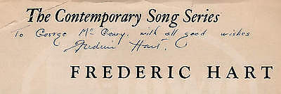 FREDERIC HART GRASS SONG BY CARL SANDBURG AUTOGRAPH SIGNED PIANO SHEET MUSIC - K-townConsignments