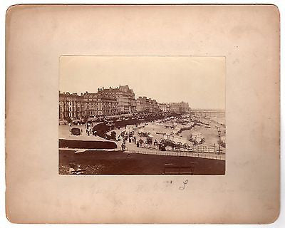 EASTBOURNE ENGLAND BEACH FRONT CARRIAGES VIEW FROM WISH TOWER ANTIQUE PHOTOGRAPH - K-townConsignments