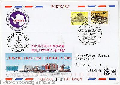 CHINARE CHINESE ARCTIC EXPLORATION PAR AVION STAMPED POSTAL MAIL POSTCARD 2005 - K-townConsignments
