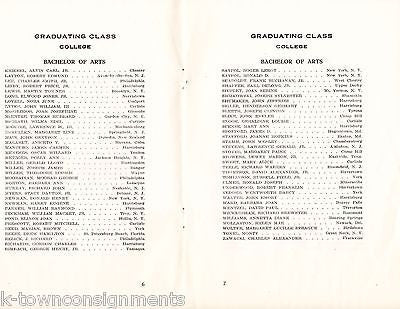DICKINSON COLLEGE CARLISLE PA VINTAGE GRADUATION COMMENCEMENT PROGRAM 1951 - K-townConsignments
