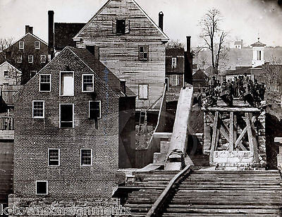 CONFEDERATE SOLDIERS REBUILDING BRIDGE VINTAGE REPRODUCTION OF CIVIL WAR PHOTO - K-townConsignments