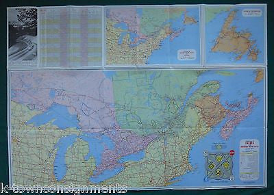 CANDADA & NORTHERN UNITED STATES VINTAGE GRAPHIC ILLUSTRATED LARGE FOLD-OUT MAP - K-townConsignments