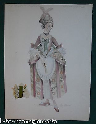 MRS HARDCASTLE SHE STOOPS TO CONQUER THEATRE COSTUME DESIGN SIGNED PAINTING - K-townConsignments