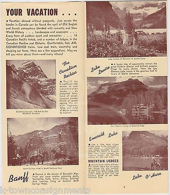 CANADIAN PACIFIC RAILWAYS CANADA VINTAGE CANADIAN VACATION SOUVENIR TRAVEL FLYER - K-townConsignments