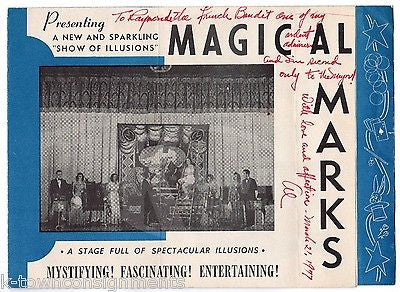 MAGICAL AL MARKS MAGIC VARIETY SHOW VINTAGE AUTOGRAPH SIGNED ADVERTISING POSTER - K-townConsignments