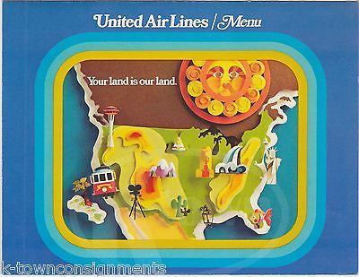 UNITED AIRLINES VINTAGE TRADER VIC GRAPHIC ADVERTISING IN FLIGHT DINNER MENU - K-townConsignments