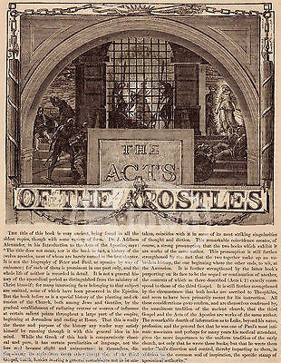 Acts of the Apostles Antique Christian Scripture Graphic Art Engraving Print - K-townConsignments