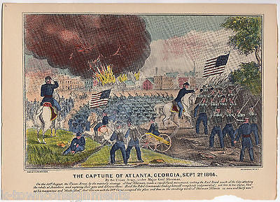 ATLANTA GEORGIA BATTLE VINTAGE CIVIL WAR GRAPHIC ILLUSTRATION POSTER PRINT - K-townConsignments