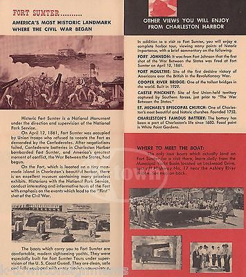 FORT SUMTER CHARLESTON HARBOR S. CAROLINA VINTAGE GRAPHIC ADVERTISING BROCHURE - K-townConsignments