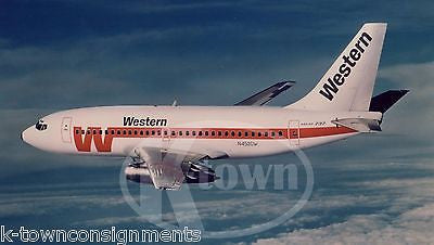 WESTERN AIRLINES BOEING 737 IN FLIGHT VINTAGE AVIATON ADVERTISING PROMO PHOTO - K-townConsignments