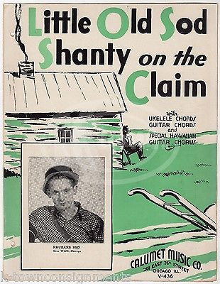LES PAUL LITTLE OLD SOD SHANTY ON THE CLAIM ANTIQUE HAWAII GUITAR SHEET MUSIC - K-townConsignments