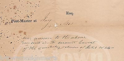 MAINE POST OFFICE POSTMASTER ANTIQUE INTERNAL REGISTERING CLERK DOCUMENT 1824 - K-townConsignments