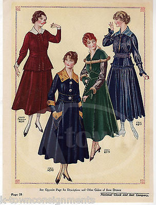 LADIES FANCY DRESSES WOMENS FASHIONS ANTIQUE GRAPHIC ADVERTISING CATALOG PRINT - K-townConsignments