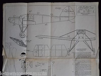 CURTISS WRIGHT COUPE NC470 GLIDER PLANE VINTAGE BUILDING CONSTRUCTION POSTER - K-townConsignments