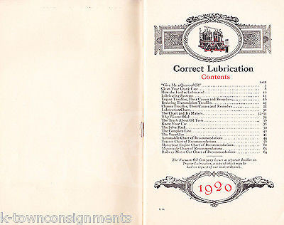MOBILE OILS CORRECT LUBRICATION ANTIQUE GRAPHIC ADVERTISING AUTO SALES GUIDE - K-townConsignments