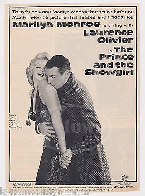 MARILYN MONROE THE PRINCE & THE SHOWGIRL VINTAGE MOVIE ADVERTISING PROMO PRINT - K-townConsignments