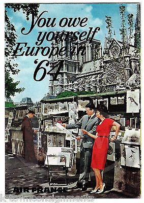 AIR FRANCE EUROPEAN VACATION VINTAGE GRAPHIC ADVERTISING TRAVEL BROCHURE MAILER - K-townConsignments